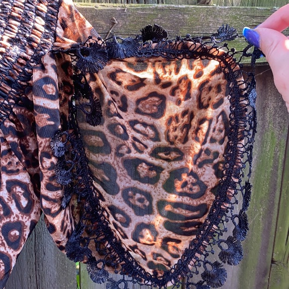 Sweet color leopard print crop top sz. L NWT - Picture 3 of 3